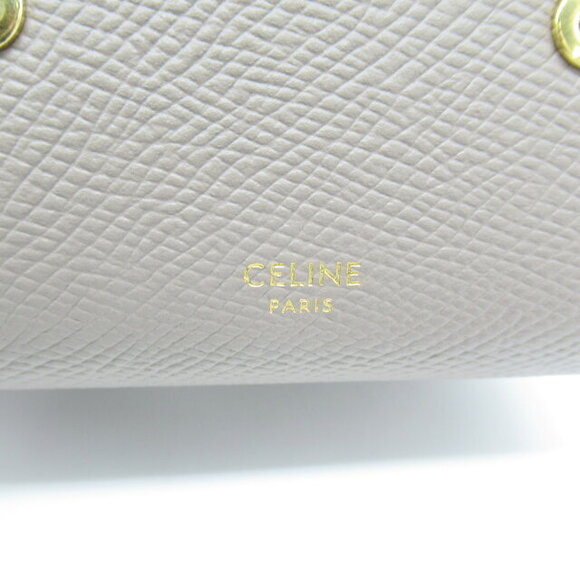 Celine Calfskin Grained Wallet Leather Trifold Gray